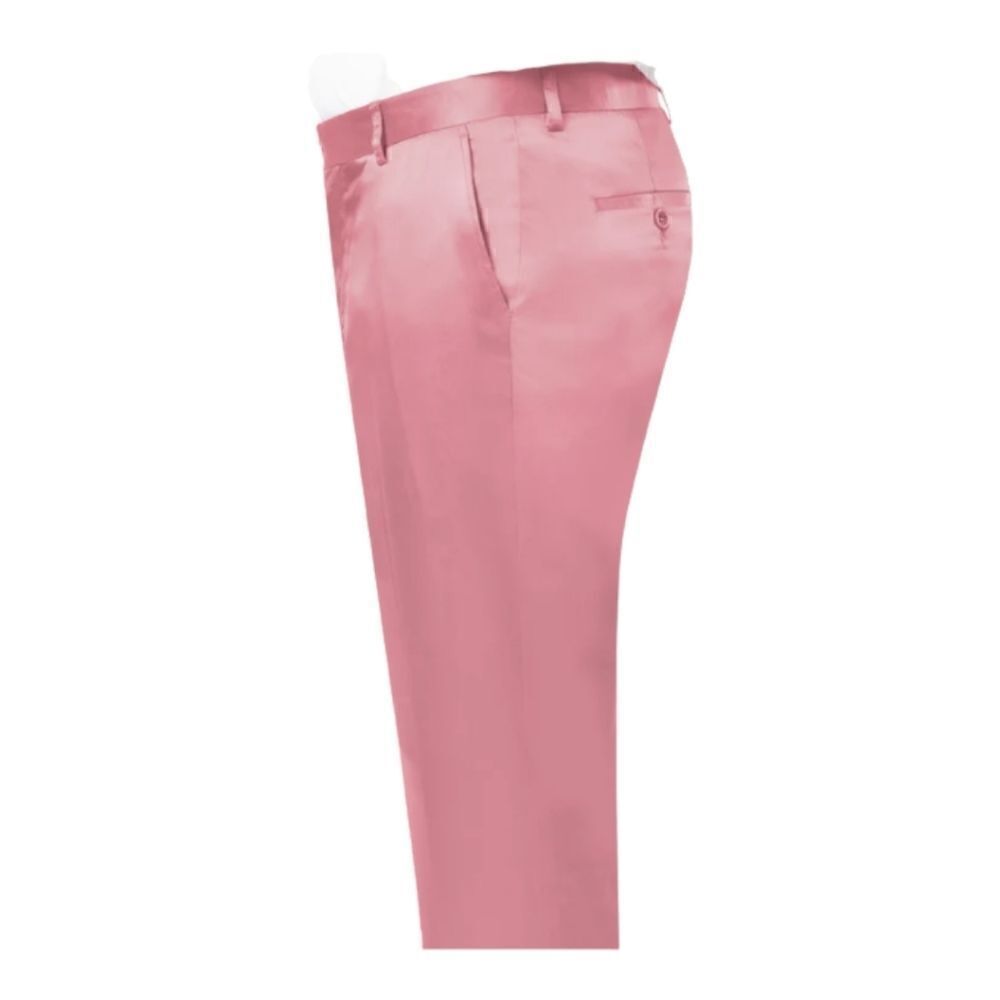 MEN'S & YOUNG MEN'S KENT PARK PINK SATIN FINISH SLIM FIT PANT HEMMED BOTTOM PS02